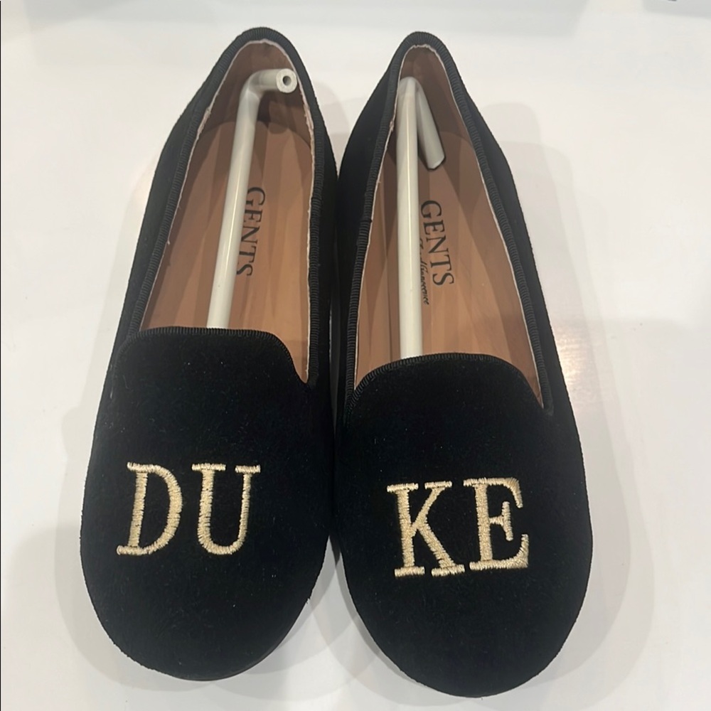 Boys Gents brand Black Loafers with Gold Embroidery